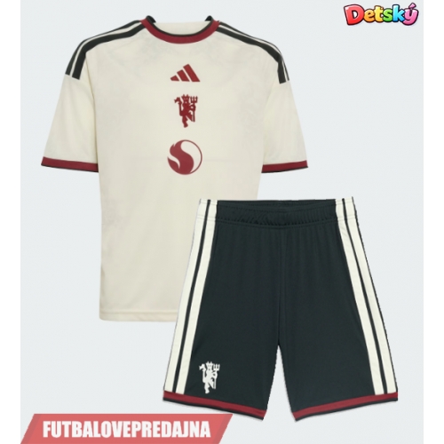 Lacne Dětský Futbalové dres Manchester United Leny Yoro #15 2026-27 Krátky Rukáv - Tretina (+ trenírky)